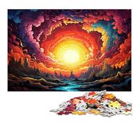 Puzzles pour Adultes 1000 pièces Paysage psychédélique coloré Puzzle en Papier - Jouets éducatifs et éducatifs Jeux familiaux 1000 pièces (38 x 26 cm)