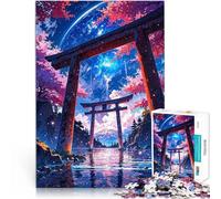 Puzzles pour Adultes 1000 pièces Paysage Spatial du Portail Torii Japonais Impossible Liste de souhaits avec Le Père Noël 38x26cm