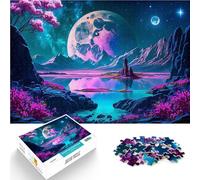 Puzzles pour Adultes 1000 pièces Paysage terrestre Nocturne Jouets éducatifs d'apprentissage Super Cadeau 38x26cm