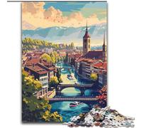 Puzzles pour Adultes 1000 pièces Paysage Urbain de Berne en Suisse, adaptés aux Personnes de 14 Ans et Plus Difficile à Terminer mais Amusant et Humoristique Superbe Cadeau 26x38cm