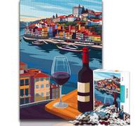 Puzzles pour Adultes 1000 pièces, Paysage Urbain du vin de Porto, Jouets de défi Familial, renforce l'amour Entre Les Couples à partir de 14 Ans 38x26cm