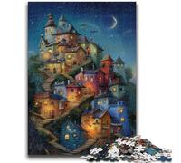 Puzzles pour Adultes 1000 pièces Paysage Urbain fantaisiste, Anti-Stress, défi Difficile, adapté à la décoration de Bureau (50x75cm)