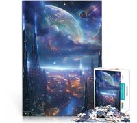 Puzzles pour Adultes 1000 pièces Paysage Urbain interstellaire Fait de Papier，Convient aux 14 Ans et Plus Jeu de Puzzle Offert en Cadeau à Toute la Famille。Taille：38x52cm/14.9x20.4pouce