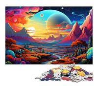 Puzzles pour Adultes 1000 pièces Paysages fantastiques en Couleurs Décoration de la Maison Puzzles Cadeaux de Noël 1000 pièces (38 x 26 cm)