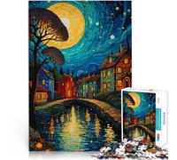 Puzzles pour Adultes 1000 pièces “Paysages urbains de Van Gogh” Fait de Papier，pour Les 14 Ans et Plus Analyse et logique Super Cadeau。Taille：26x38cm/10.24x14.96pouce