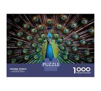 Puzzles pour Adultes 1000 Pièces Peacock Feathers Bird Puzzle pour Adultes, Jeu De Réflexion, Cadeaux pour Femmes, Activités Amusantes À La Maison 38x26cm/1000pcs