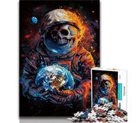 Puzzles pour Adultes 1000 pièces, Peinture à l'huile d'astronautes squelettes, Aidez Le Cerveau à exercer des Jouets addictifs pour cultiver la Patience, décoration Parfaite (38x26cm)