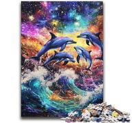 Puzzles pour Adultes 1000 pièces, Peinture à l'huile de Dauphin, Jeu Stimulant et Jeu Familial, décoration Murale, Cadeaux d'anniversaire et de Noël Uniques 50x75cm