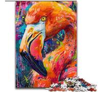 Puzzles pour Adultes 1000 pièces, Peinture à l'huile de Flamant Rose, Jeu Familial interactif, pour Les Vacances, Jeu d'activités familiales (Taille 50x75cm)