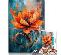 Puzzles pour Adultes 1000 pièces, Peinture à l'huile de Fleurs abstraites, 1000 pièces pour Adultes, Jouet éducatif intellectuel décompressant, Cadeau d'anniversaire (Taille 38x26cm)