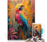Puzzles pour Adultes 1000 pièces Peinture à l'huile de Perroquet Activité familiale est idéal comme Cadeau pour Toute la Famille 50x70cm