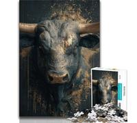 Puzzles pour Adultes 1000 pièces, Peinture à l'huile de Taureau, Design Dynamique et Unique, expérience de Puzzle relaxante et stimulante (Taille 75x50cm)