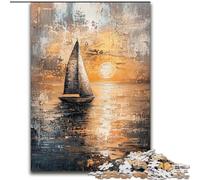 Puzzles pour Adultes 1000 pièces Peinture à l'huile de voilier, Jeu Familial Anti-Stress, défi Difficile, renforce l'amour Entre Couples (Taille 50x75cm)