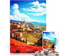 Puzzles pour Adultes 1000 pièces Peinture à l'huile du Priorat, Espagne Impossible Décoration Murale, Cadeaux Uniques pour Anniversaire et Noël 38x26cm