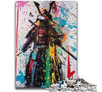 Puzzles pour Adultes 1000 pièces Peinture à l'huile Ninja Samouraï, Jeu Familial Anti-Stress Défi Difficile Améliorer l'amour Entre Couples 26x38cm