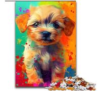 Puzzles pour Adultes 1000 pièces, Peinture à l'huile sur Chiot, décoration d'intérieur, pour Noël et Le Nouvel an pour Les Adolescents (Taille 26x38cm)