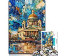 Puzzles pour Adultes 1000 pièces Peinture à l'huile Taj Mahal Puzzles pour Adolescents Jeux stimulants Jouets décoration Murale Cadeaux d'anniversaire et de Noël Uniques 75x50cm