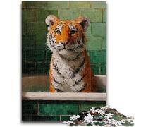 Puzzles pour Adultes 1000 pièces Peinture à l'huile Tigre Puzzle Adolescent, Relax Games est Un pour Toute la Famille (50x75cm)