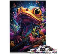 Puzzles pour Adultes 1000 pièces Peinture Couleur Grenouille Difficile Difficile Puzzle 26x38cm Améliorer l'amour Entre Les Couples pour Les Adolescents de 14 Ans et Plus