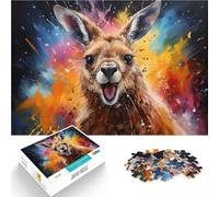 Puzzles pour Adultes 1000 pièces Peinture de Kangourou colorée Les Puzzles Amusants en Famille 26x38cm sont idéaux comme Cadeaux pour Toute la Famille