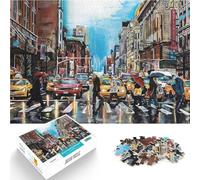 Puzzles pour Adultes 1000 pièces Peinture de la Ville de New York Fait de Bois,pour Les 14 Ans et Plus Jeux de détente C'est Un pour Toute la Famille。Taille:50x75cm/19.6x29.5pouce