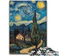 Puzzles pour Adultes 1000 pièces Peinture de Montagne par Van Gogh Jouets Jeux éducatifs Soulagement du Stress Décoration d'intérieur Unique et Cadeaux 50x75cm