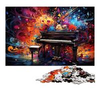 Puzzles pour Adultes 1000 pièces Peinture de Piano Fantastique Puzzle en Bois pour Adultes décoration de la Maison 1000 pièces (75 x 50 cm)