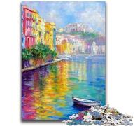 Puzzles pour Adultes 1000 pièces Peinture du Front de mer de Naples, Italie, Jeu éducatif, Jouet de défi, idéal comme Cadeau pour Toute la Famille 26x38cm