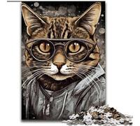 Puzzles pour Adultes 1000 pièces Peinture Mode Chat Style, Jeux éducatifs Décoration d'intérieur Idéal comme Cadeau pour Toute la Famille (Taille 26x38cm)