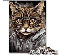 Puzzles pour Adultes 1000 pièces Peinture Mode Chat Style, Jeux éducatifs Décoration d'intérieur Idéal comme Cadeau pour Toute la Famille (Taille 50x75cm)