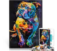 Puzzles pour Adultes 1000 pièces Peinture Pop Art de Chien Défi Difficile pour soulager Le Stress Jeu de défi Unique 52x38cm