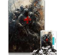 Puzzles pour Adultes 1000 pièces Peintures de Chevaliers médiévaux, Jeux éducatifs Décoration d'intérieur Idéal comme Cadeau pour Toute la Famille (75x50cm)