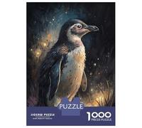 Puzzles Pour Adultes 1000 Pièces Penguin in A Dark, Sparkly Forest Puzzles Pour Adolescents Vacances À La Maison Tuer Le Temps Stimuler Le Cerveau Cadeaux D'anniversaire Et De Noël Uniques 52x38cm/100