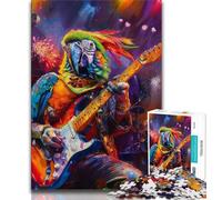 Puzzles pour Adultes 1000 pièces Perroquet Jouant de la Guitare, Jeux éducatifs, décoration d'intérieur, Cadeau d'anniversaire, Art Mural (75x50cm)