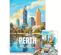 Puzzles pour Adultes 1000 pièces Perth Australie Jouets à Monter soi-même Interaction Parent-Enfant Cadeaux d'anniversaire et de Noël Uniques 38x52cm