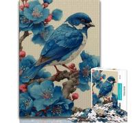 Puzzles pour Adultes 1000 pièces Petit Oiseau Bleu, Jeux éducatifs, décoration de la Maison, Jeu éducatif pour Anniversaire, Noël (75x50cm)