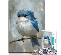 Puzzles pour Adultes 1000 pièces Petit Oiseau Bleu Mignon, Jeux éducatifs, décoration d'intérieur, idéal comme Cadeau pour Toute la Famille 50x75cm