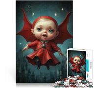 Puzzles pour Adultes 1000 pièces Petit Vampire Rouge Jouets éducatifs d'apprentissage est idéal comme Cadeau pour Toute la Famille 75x50cm
