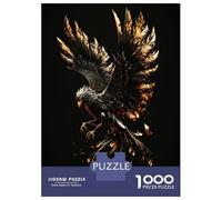 Puzzles pour Adultes 1000 Pièces Phoenix Black Gold Puzzles pour Adultes Jeu Manuel Anti-Stress Cadeaux De Réduction du Stress 52x38cm/1000pcs