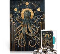 Puzzles pour Adultes 1000 pièces Pieuvre géométrique Kraken Jouets éducatifs d'apprentissage Une œuvre d'art 52x38cm