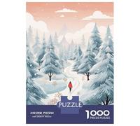 Puzzles pour Adultes 1000 Pièces Pine Forest Winter Walk Puzzles pour Adultes Jeu De Réflexion Et De Logique Activités Amusantes À La Maison, 70x50cm/1000pcs