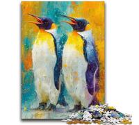 Puzzles pour Adultes 1000 pièces Pingouin Peinture à l'huile, Jeu Stimulant, idéal comme Cadeau pour Toute la Famille (75x50cm)