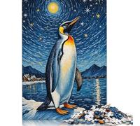 Puzzles pour Adultes 1000 pièces Pingouin sous Un Ciel étoilé Puzzles en Papier pour Adultes Jeu éducatif Défi Jouet 1000 pièces (75 x 50 cm)