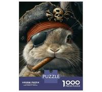 Puzzles pour Adultes 1000 Pièces Pirate Bunny Swagger-1 Puzzle pour Adultes, Jouet Anti-Stress, Difficile, Excellent Cadeau pour Les Amateurs De Jeux 52x38cm/1000pcs