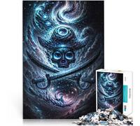 Puzzles pour Adultes 1000 pièces Pirate de l'espace Bleu Fait de Papier，pour Les 14 Ans et Plus Jeu intellectuel Cadeaux pour Les Amis et la Famille。Taille：26x38cm/10.24x14.96pouce