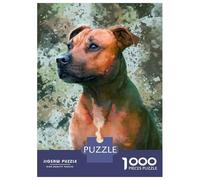 Puzzles pour Adultes 1000 Pièces Pit Bull Portrait Puzzle pour Adultes, Jouet Anti-Stress, Difficile, Excellent Cadeau pour Les Amateurs De Jeux 38x26cm/1000pcs