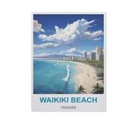 Puzzles pour Adultes 1000 Pièces,Plage de Waikiki à Hawaï,Puzzle en Papier Enfants Jouet Cadeau Éducatif Intellectuel Décompression Amusant Jeu De Famille(38x26cm)-BI57