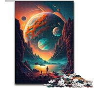 Puzzles pour Adultes 1000 pièces Planète colorée en Bois, idée Cadeau Unique de décoration d'intérieur à Faire soi-même 50x75cm, fête d'anniversaire pour Hommes et Femmes