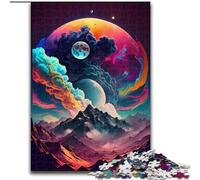 Puzzles pour Adultes 1000 pièces Planète colorée en Explosion en Bois, décoration Artistique DIY Parfaite ou Cadeau d'anniversaire 50x75cm pour Jeu interactif en Famille