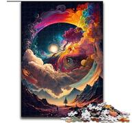 Puzzles pour Adultes 1000 pièces Planète colorée en Explosion en Bois, Jeu Familial interactif, adapté aux 14 Ans et Plus 50x75cm pour Un Jeu interactif en Famille